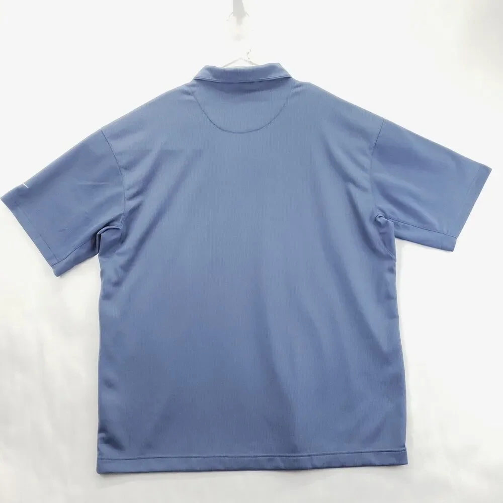 Nike Polo Shirt Mens 2XL Blue Golf Sphere Dry Tiger Woods Classic